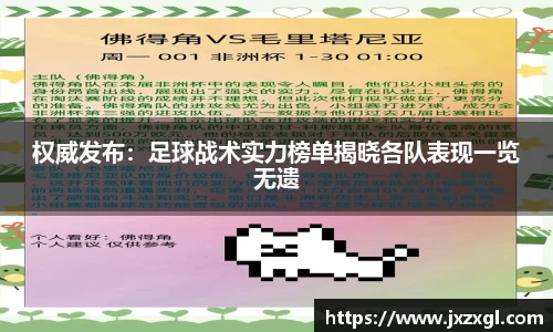 权威发布：足球战术实力榜单揭晓各队表现一览无遗